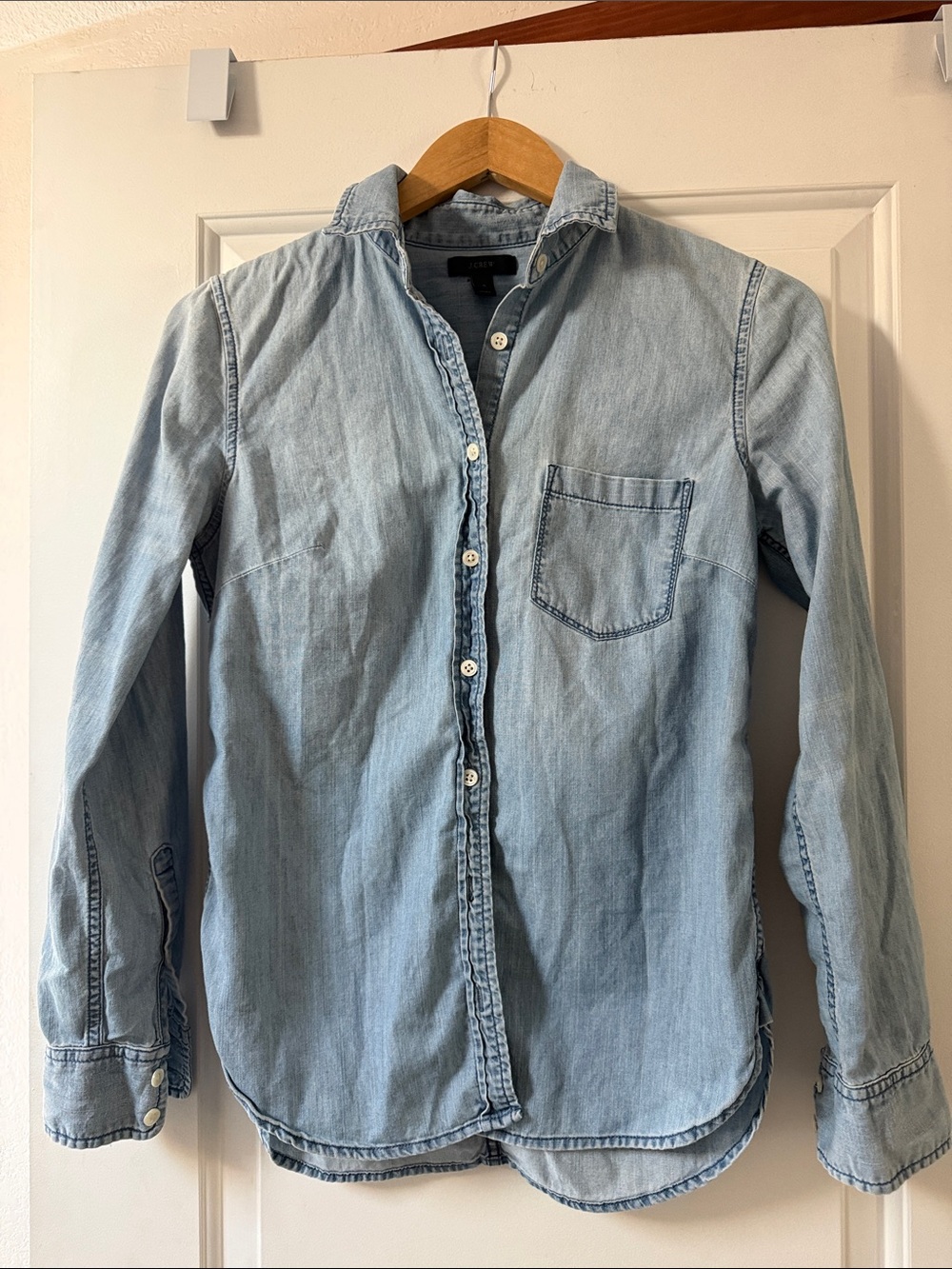 J. Crew Light Wash Chambray Button-Down Shirt